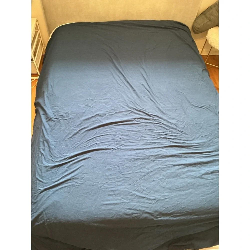 Pottery Barn Teen Full Queen Duvet Blue Madras Plaid PB Dorm 100% Cotton Classic